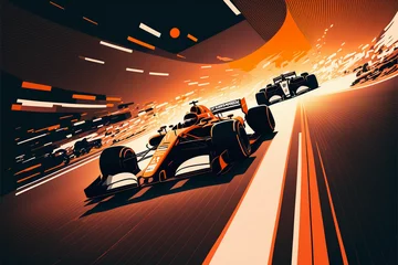 Schilderijen op glas Formula 1 Cars, Generative AI, Illustration  © emir