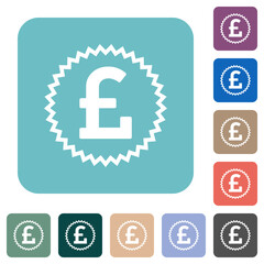 English Pound sticker alternate rounded square flat icons