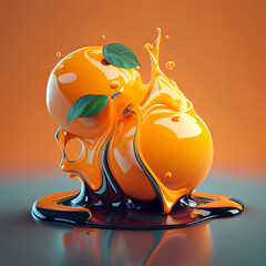 Melted orange ice cream