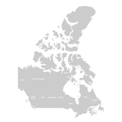 Canada political map of administrative divisions