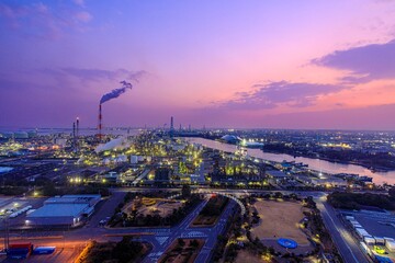 三重県　四日市の工場夜景