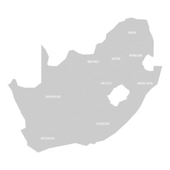 South Africa political map of administrative divisions