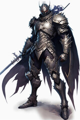 Fototapeta premium Fantasy hero in armor. sketch art for artist creativity and inspiration. generative AI 