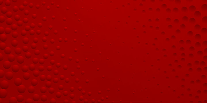 Abstract background in red colors with many convex and concave small circles