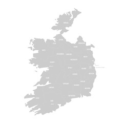 Ireland political map of administrative divisions