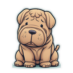Naklejka premium Cute Puppy Digital Sticker. Generative AI