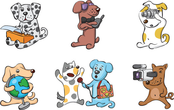 cartoon dogs characters - PNG image with transparent background