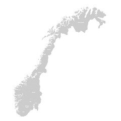 Norway political map of administrative divisions