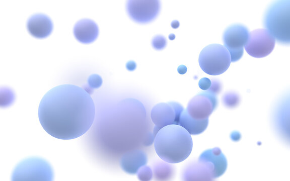 Pastel colored spheres, 3d render