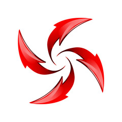 the arrows are red shiny, vector set