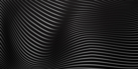 Abstract background of wavy lines in black colors