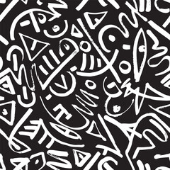 Noisy seamless pattern hand drawn with dry brush
