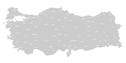 Turkey political map of administrative divisions