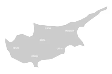 Foto op Canvas Cyprus political map of administrative divisions © pyty