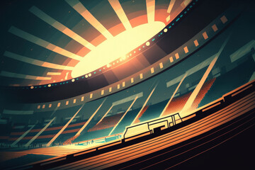 light of stadium. Generative AI