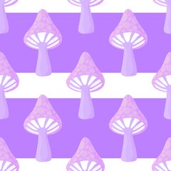 Cartoon autumn seamless mushrooms pattern for Halloween wrapping and kids accessories and clothes print