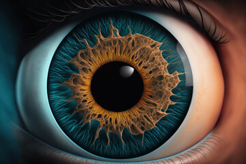 medical detail of the human eye up close. Generative AI