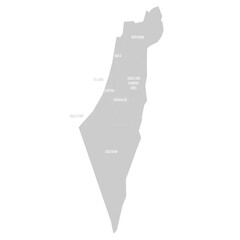 Israel political map of administrative divisions
