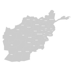 Afghanistan political map of administrative divisions