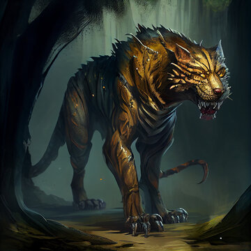 Eldritch horror tiger monster generative ai
