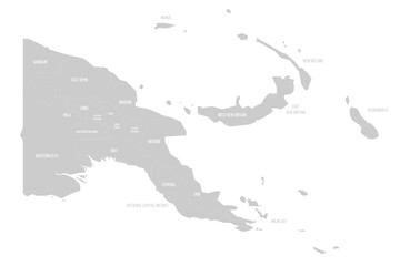 Papua New Guinea political map of administrative divisions