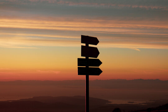 sunset on the top of a mountain
