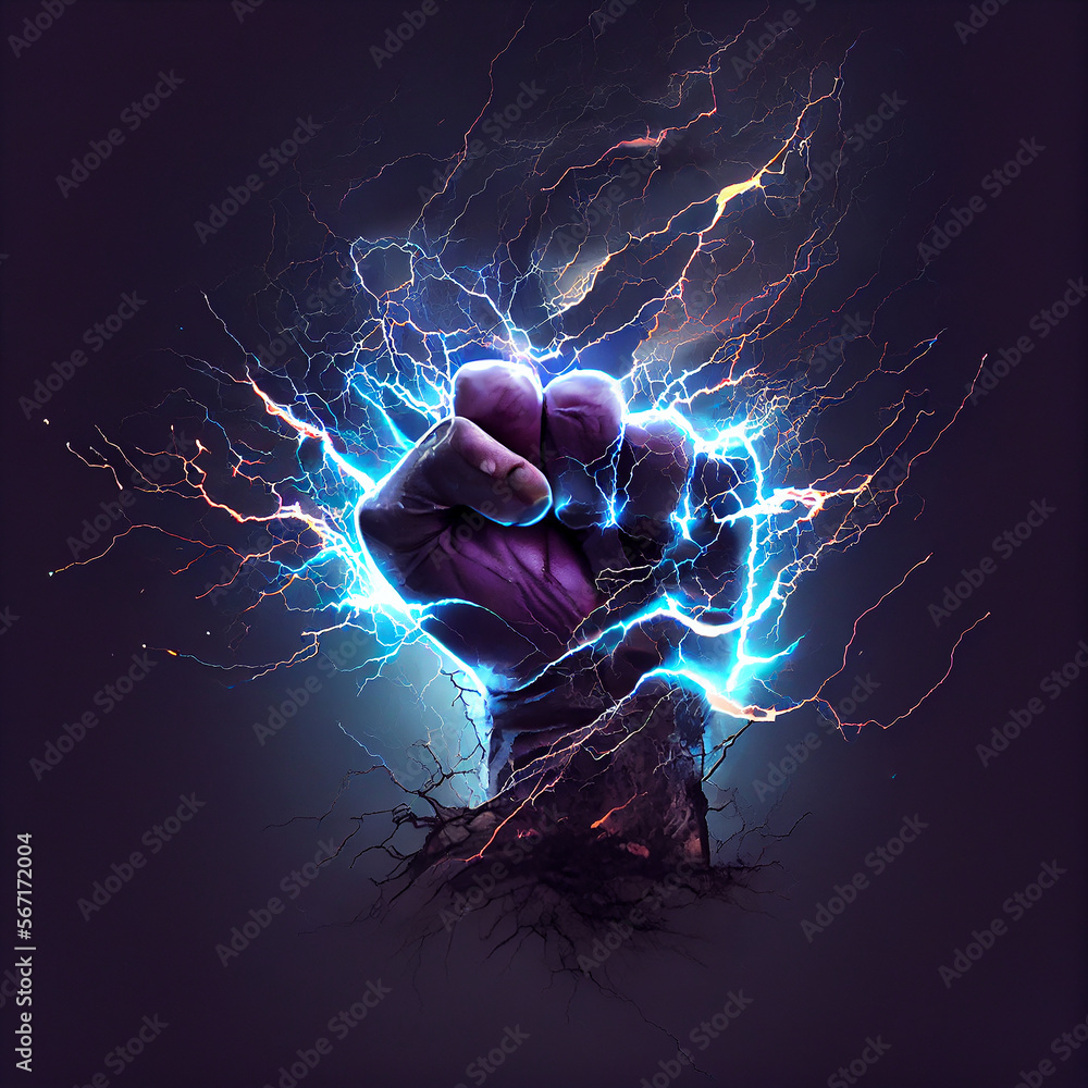 Sticker Lightning fist generative ai