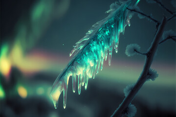 Northern Lights, aurora borealis, polar lights, brillian lights. Wallpaper, background. Generative AI.