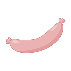 Sausage. Vector cartoon illustration isolated on white.