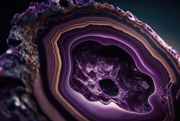 Abstract Amethyst Purple Crystal Geode Gemstone Closeup - obrazy, fototapety, plakaty