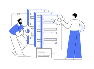 Big data developer abstract concept vector illustration.