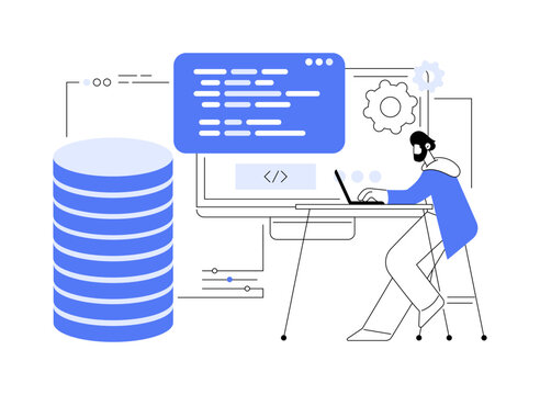 Big data programming abstract concept vector illustration.
