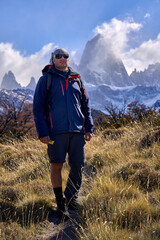 young man trekking in El Chalten, Argentina