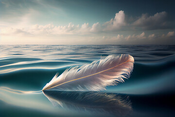 Feather on the ocean. generative AI