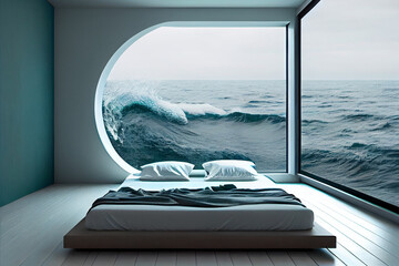 Bed in the Ocean . generative AI