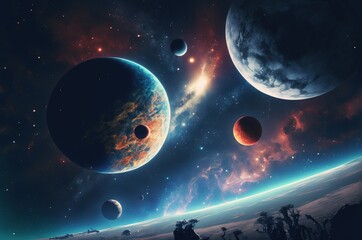  Illustration Space With Many