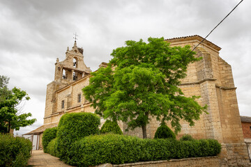 Fototapeta na wymiar Parish Church of Santa Maria in Valverde de Campos, province of Valladolid, Castile and Leon, Spain