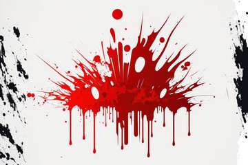 isolated red paint splatter on white. Generative AI