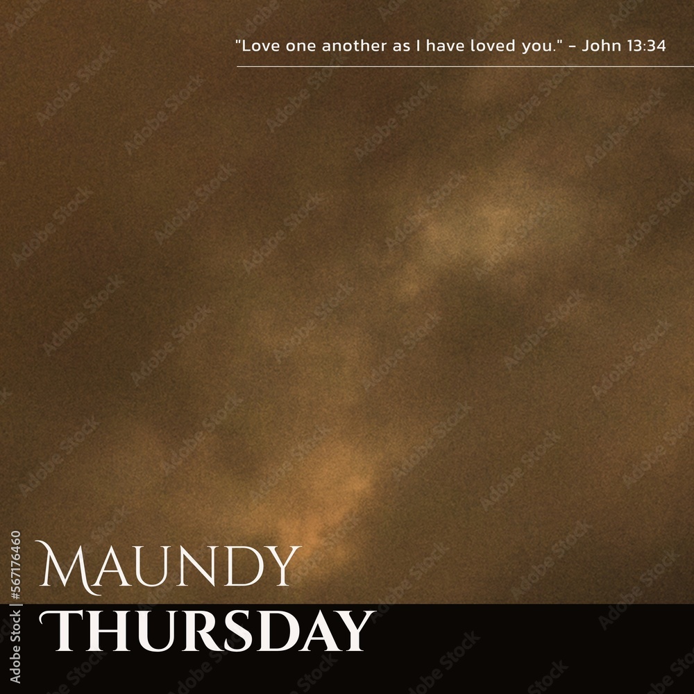 Canvas Prints Composition of maundy thursday text and copy space on clouds background - Canvas Prints
