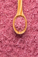 Exquisite red wine salt for seasoning in the spoon