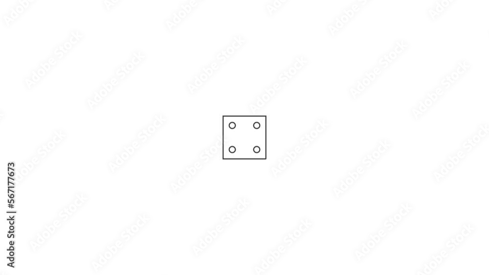 Aufkleber animated hud infographic element square with four dots.