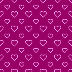 Endless seamless pattern of hearts  Pink vector hearts on a Purple background Wallpaper for wrapping paper Background. Vector illustration Textile Fabric design. Pattern with hearts Celebration Heart