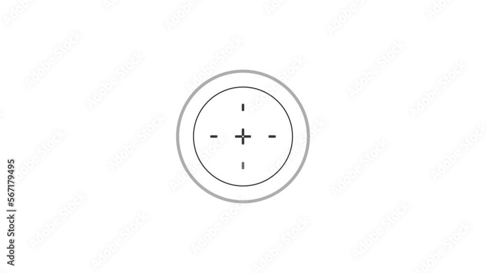 Poster animated hud infographic element crosshair target in a circle.