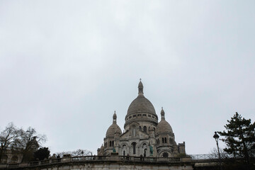 Closeup of Sacrè coeur dome, Montmartre, Paris, France