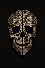 Human skull made of droplets, Generative AI