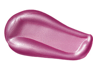 pink shimmer swatch of lip gloss, glossy lipstick  product stroke, acryl gouache oil paint texture, cosmetic or beauty product texture, isolated png	