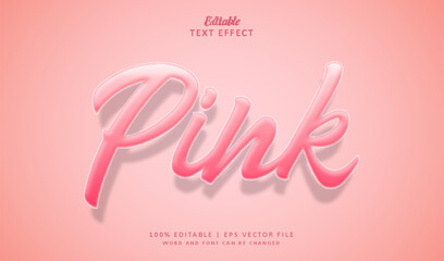 Pink editable text effect style