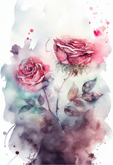 Rose water color illustration