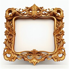 Golden picture frame, generative ai