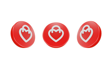 3D Render Valentine With user Icon For UI UX Web Mobile App Social Media Promotion